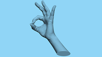 Hand, die ein OK-Zeichen macht