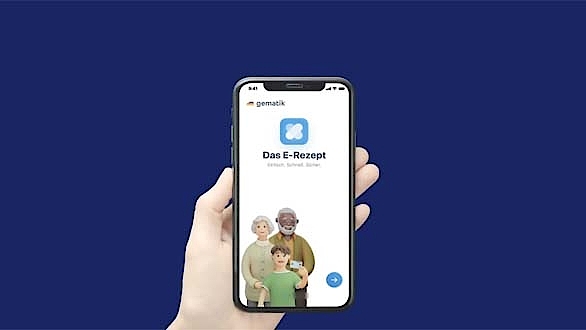 Das Bild zeigt den Start eines Videos zum E-Rezept. Das Video erklärt seine Funktionsweise.