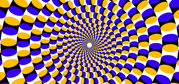 Psychedelische optische Täuschung. Hypnotischer abstrakter surrealer Hintergrund. Vektorgrafik.
