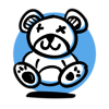 Ein sitzendes Teddybär