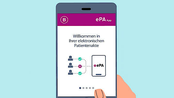 Das Bild zeigt einen Ausschnitt zum Film der elektronischen Patientenakte. Dieser zeigt die Vorteile der elektronischen Patientenakte. 