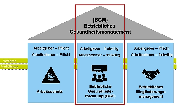 Säulen des betrieblichen Gesundheitsmanagements.