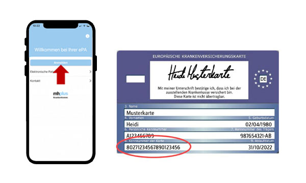 Handy und Krankenversicherungskarte